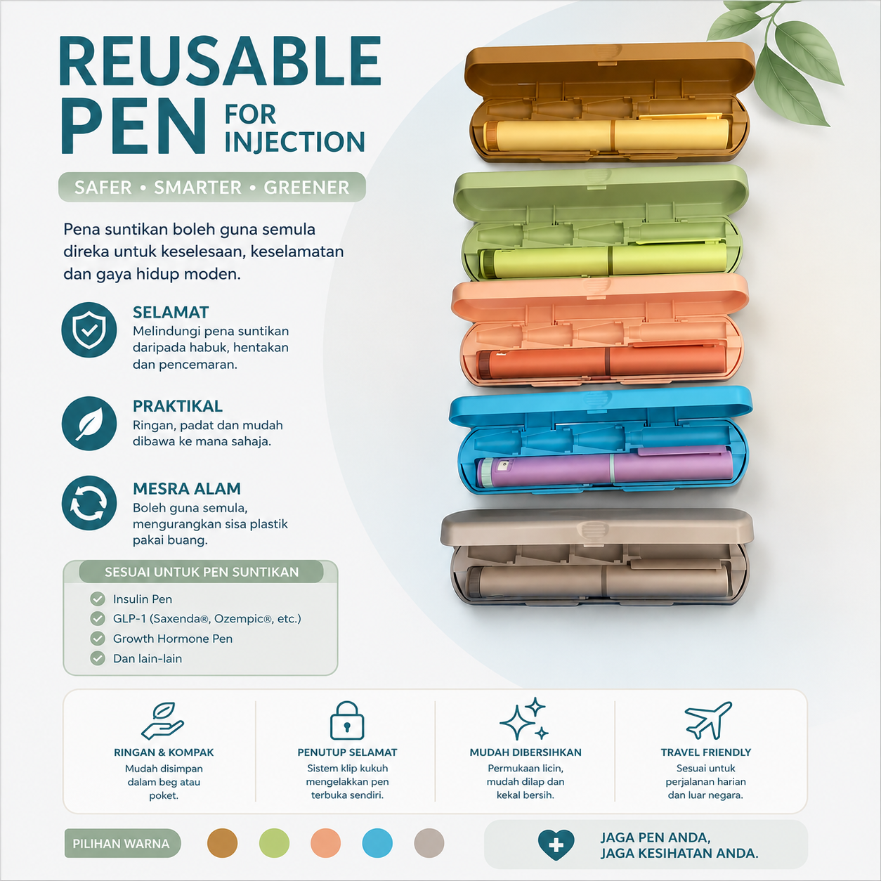 Reusable Pen Color For Injection [1 Set With Catridge]